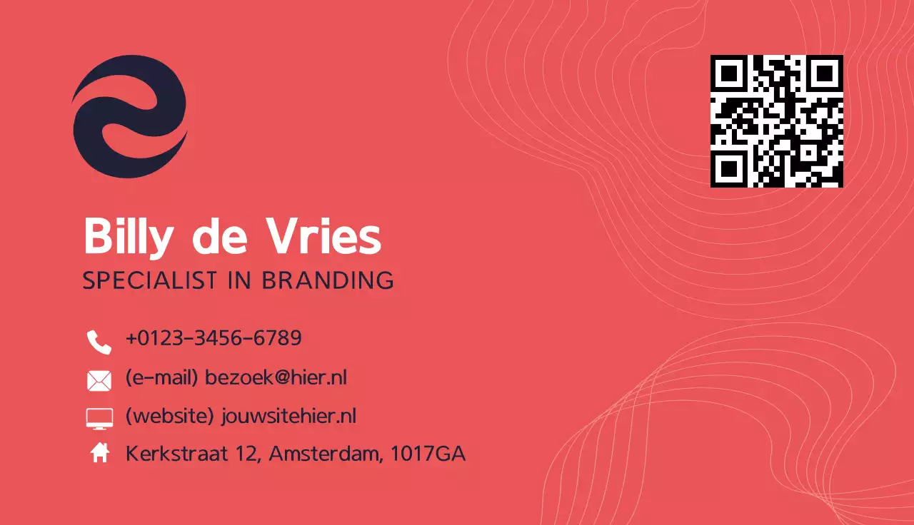 rood modern visitekaartje