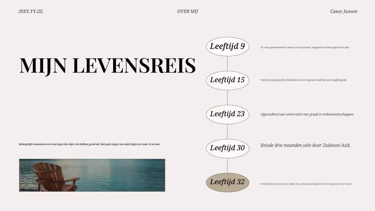 beige moderne zelfintroductie pitch