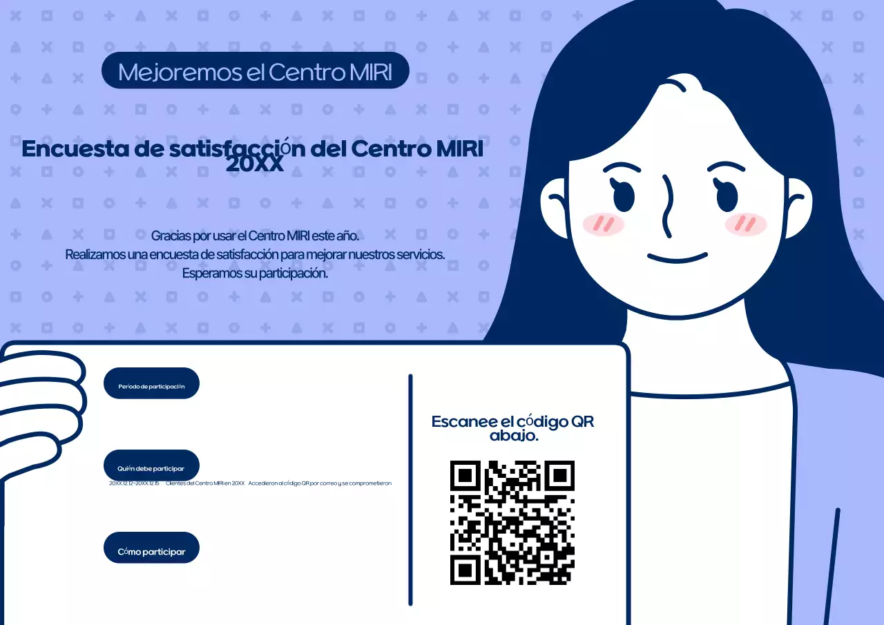 Anuncio de la encuesta de satisfacción Blue Simple
