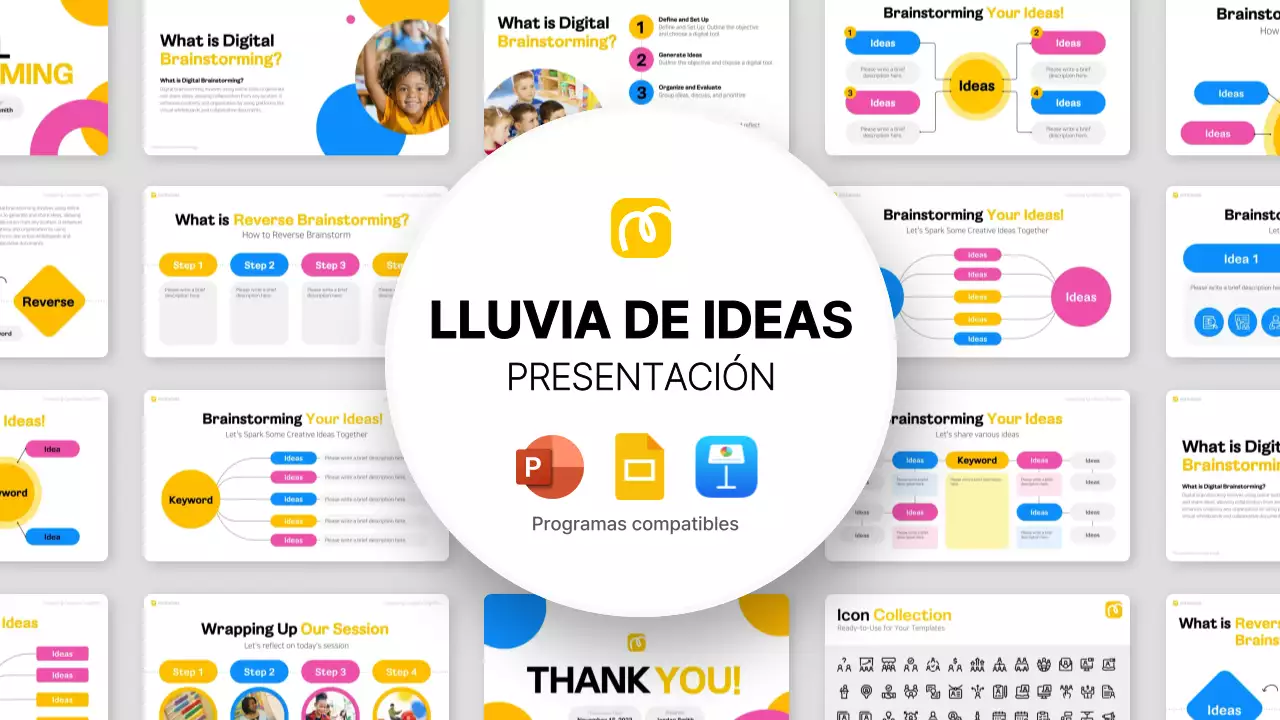 colorido y moderno diseño de brainstorming