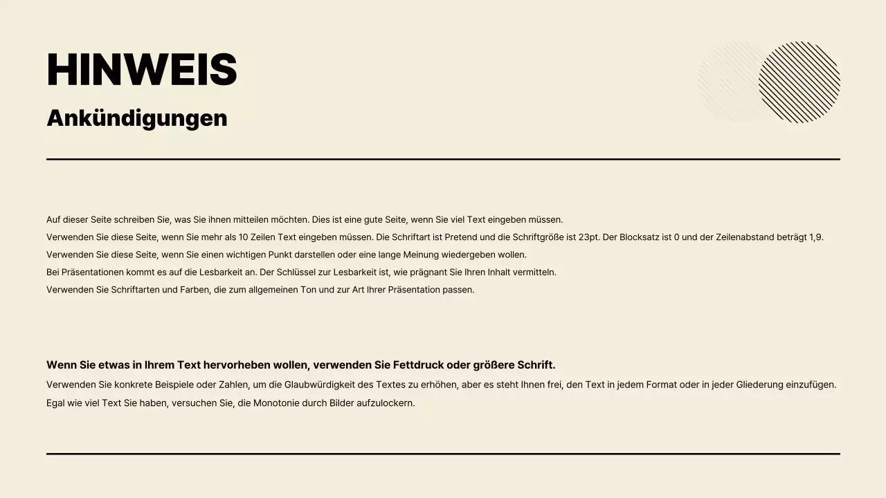 Beige minimalistische Präsentation erklärt