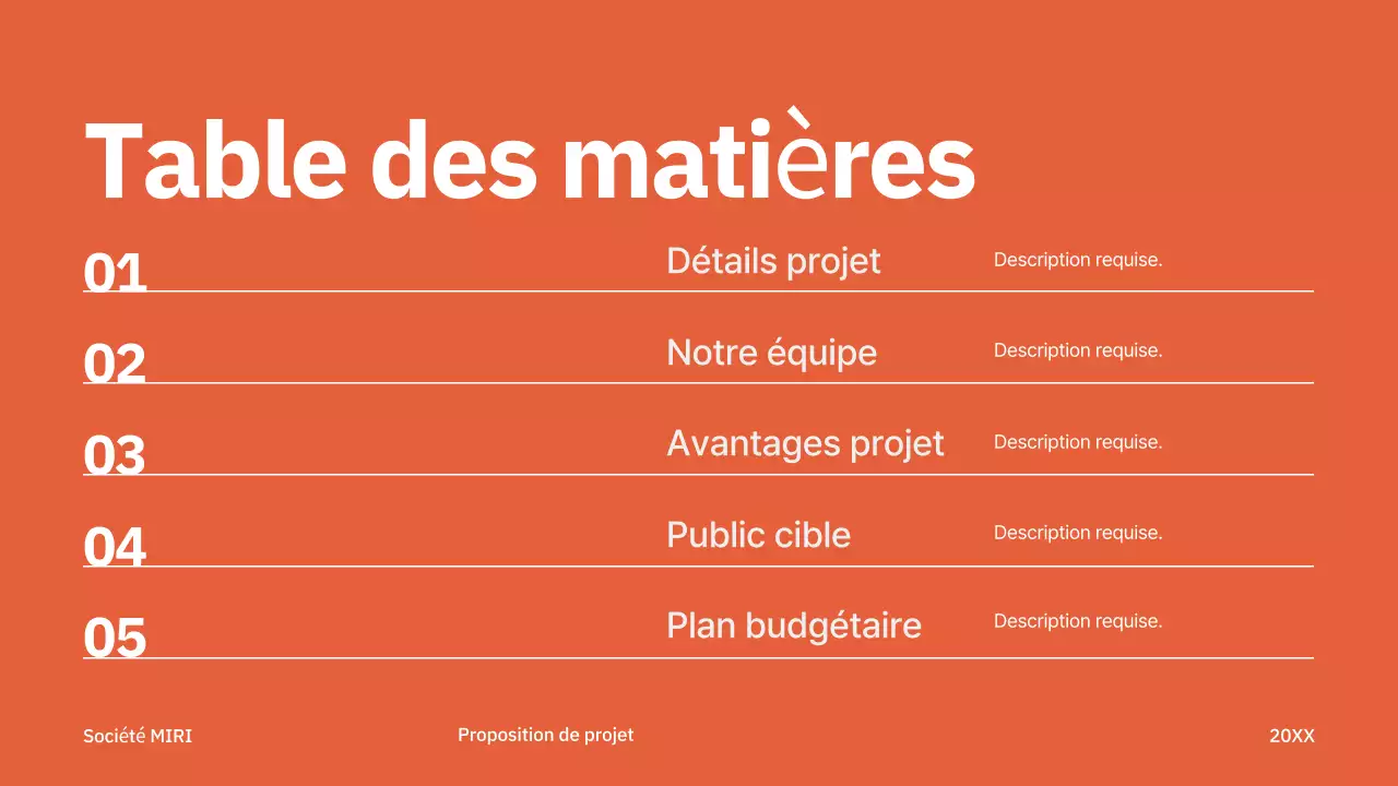 rouge moderne proposition de projet entreprise