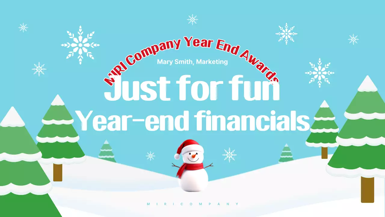 Apresentação do anúncio de fim de ano festivo azul