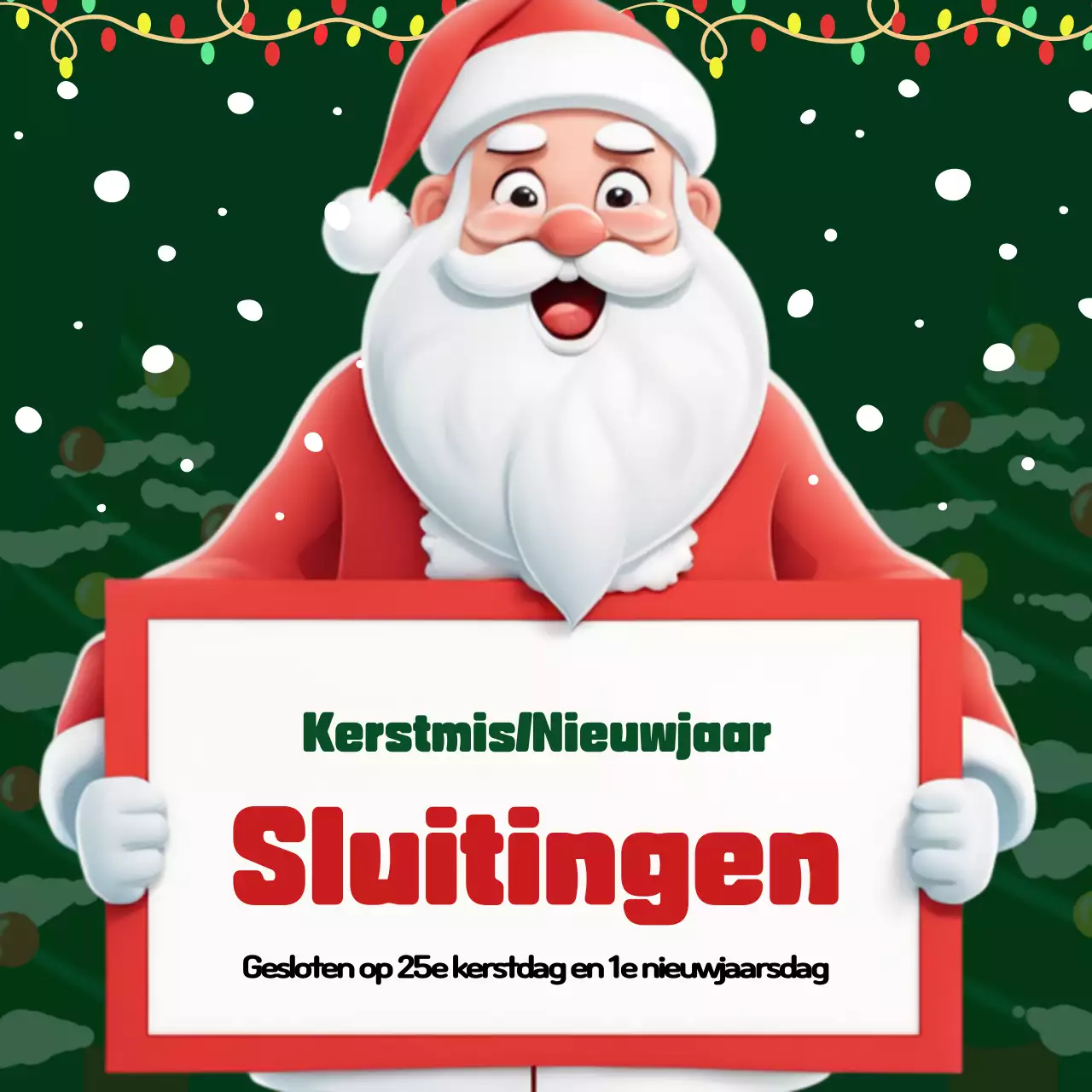 Kitscherige kerstsluitingen in groen en rood