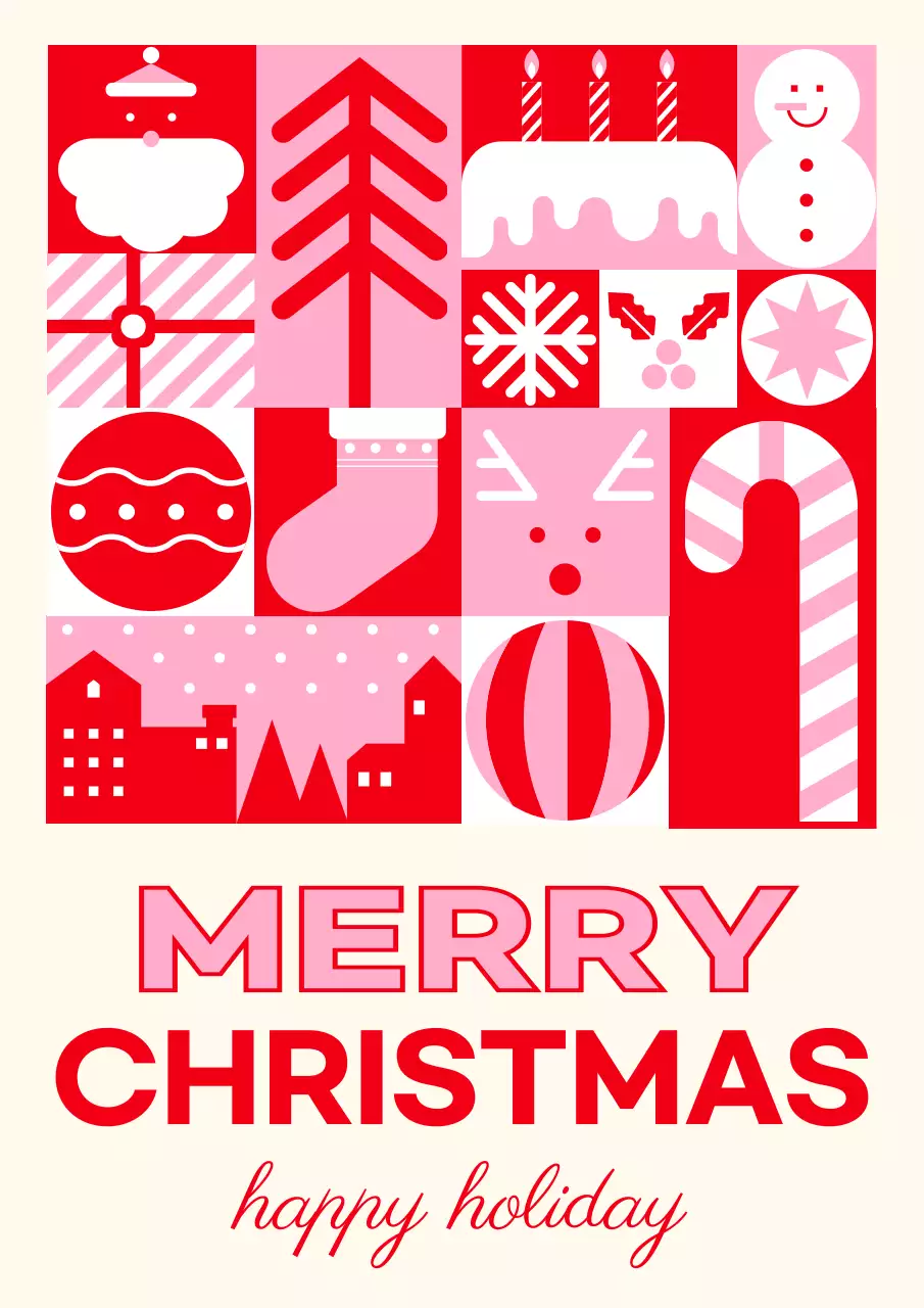 빨강 팝 크리스마스 시즌 카드