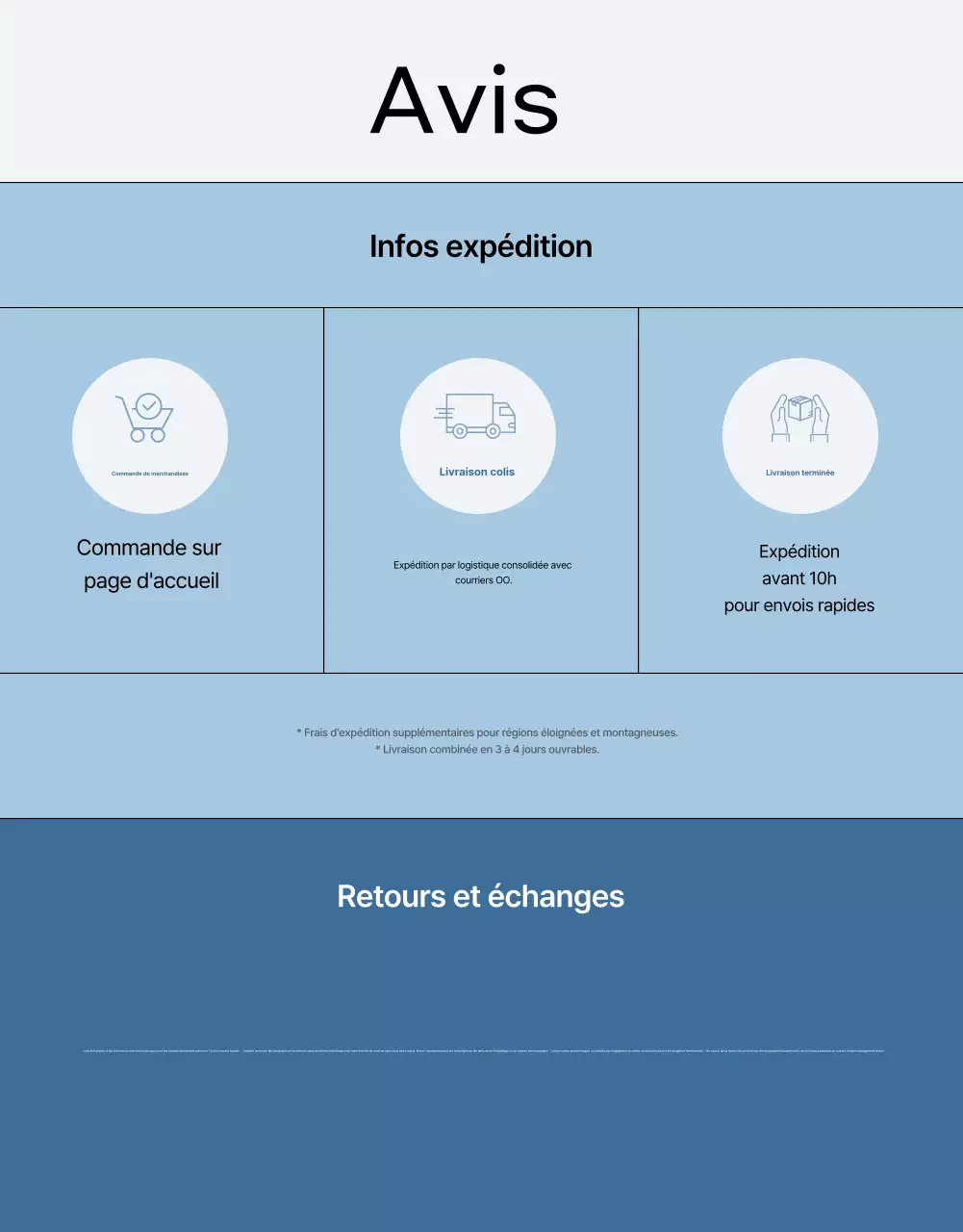 Annonce de mode moderne bleu clair