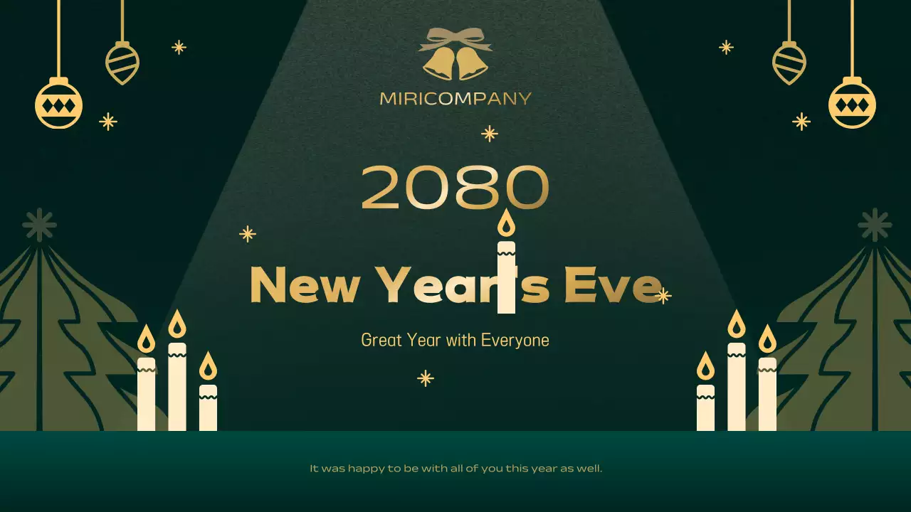 Bài trình bày thông báo năm mới thanh lịch xanh