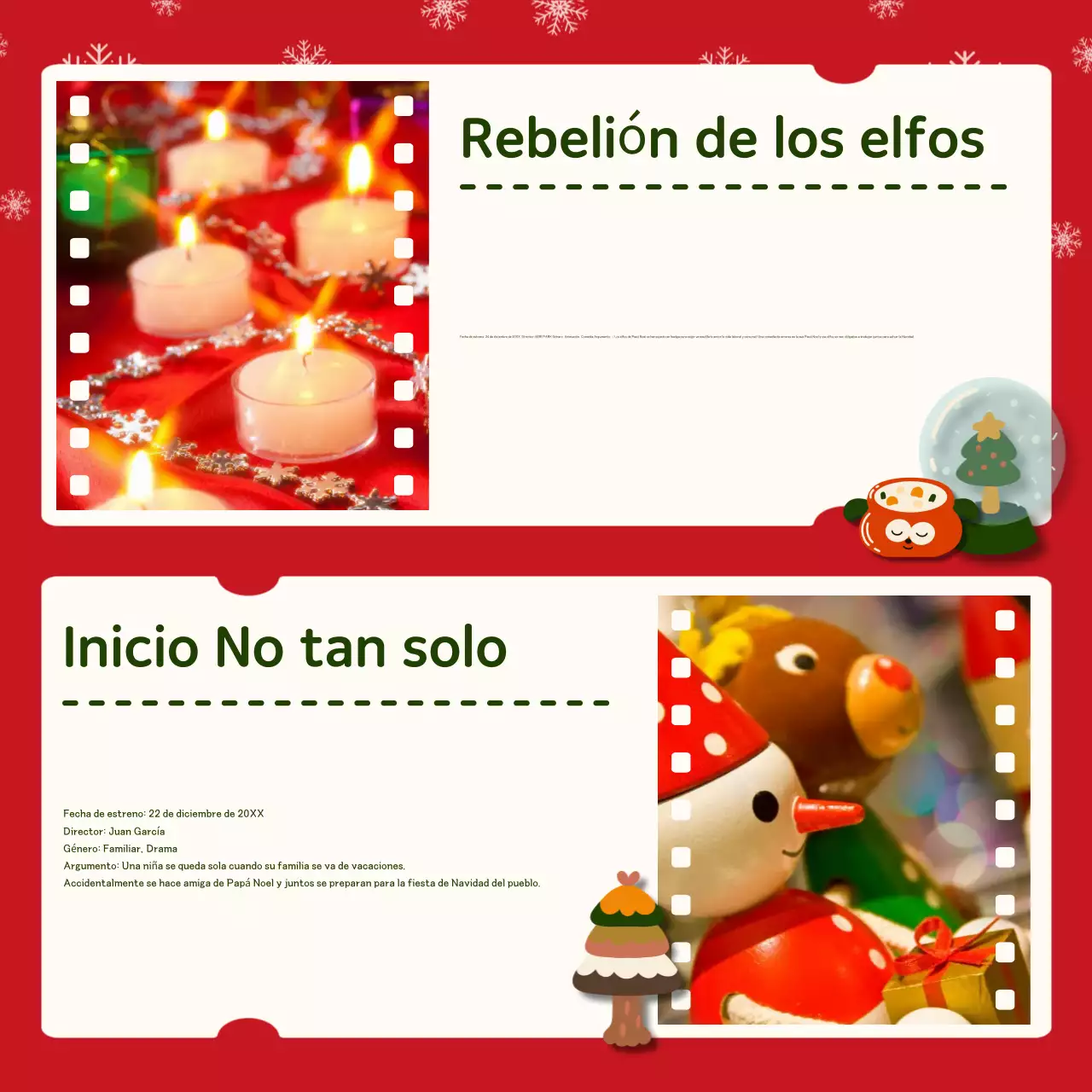 Anuncio de recomendaciones de cine rojo