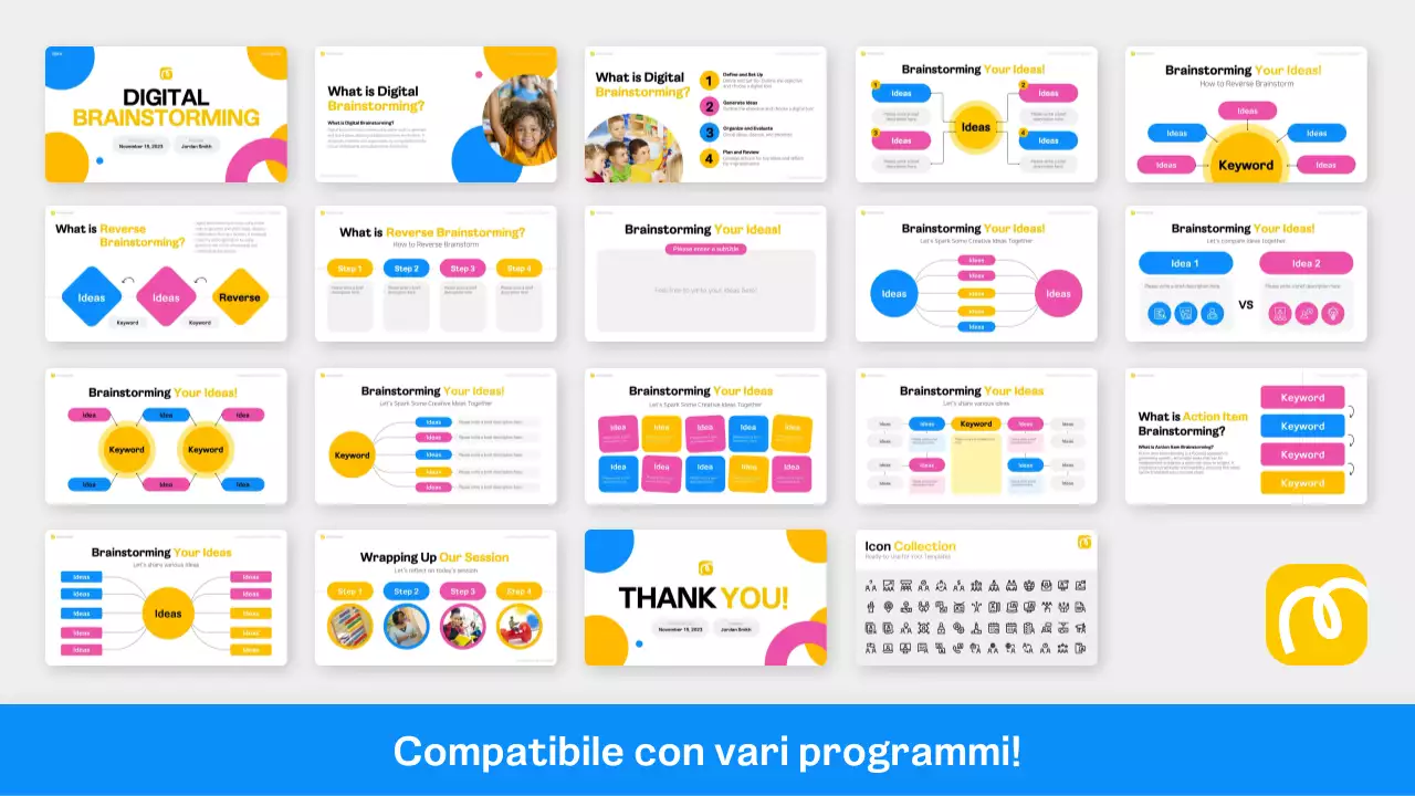 layout moderno e colorato per il brainstorming