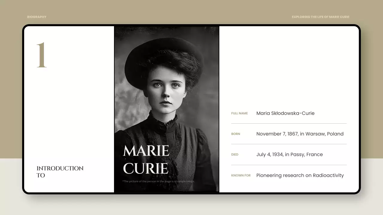 Beige Classic Biography Presentation