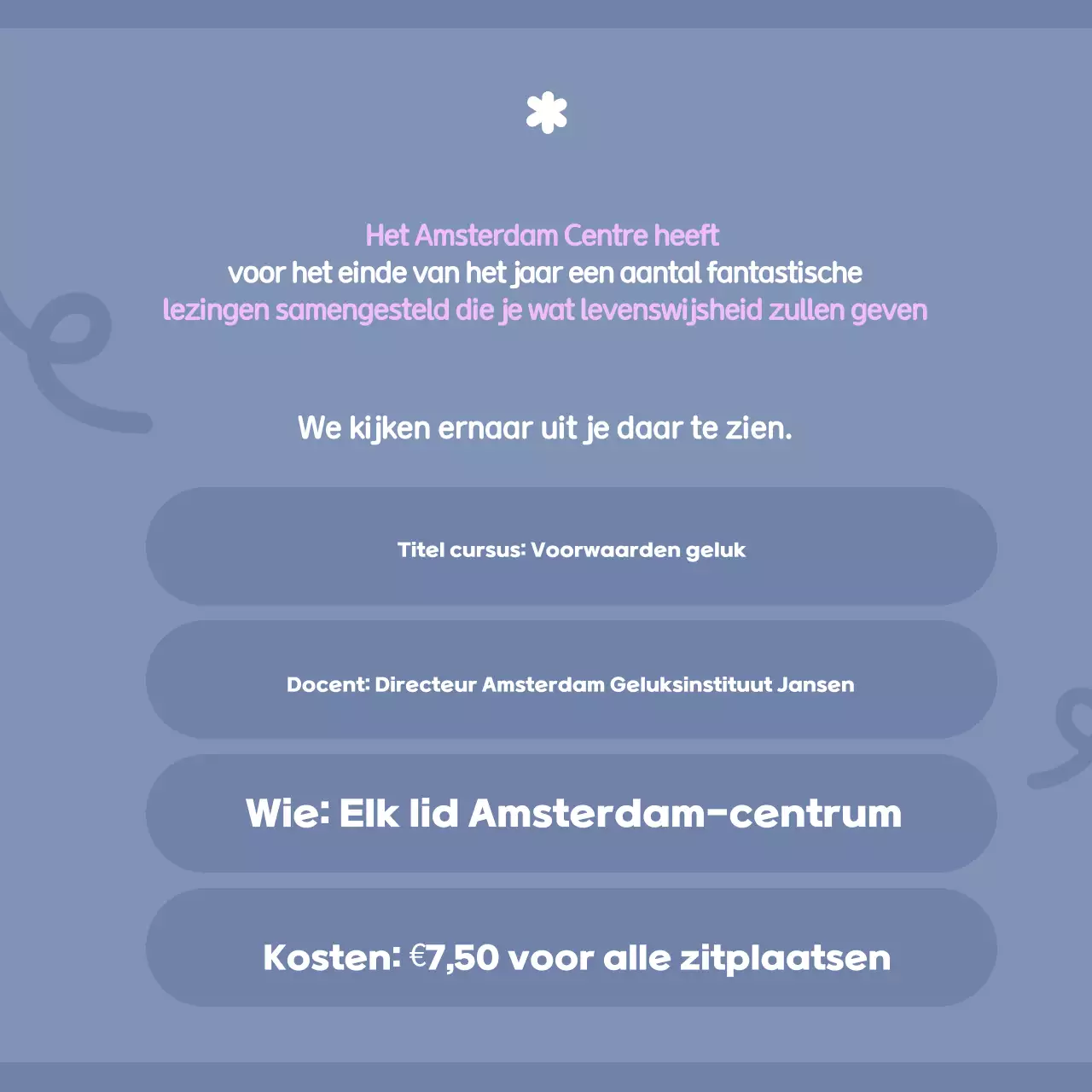 Lichtblauwe moderne aankondigingen voor lezingen