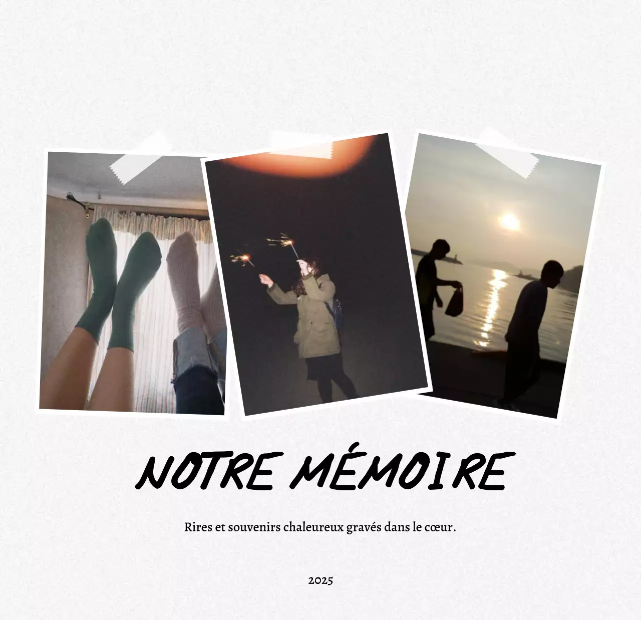 Calendrier photo souvenirs vintage avec cadres photo