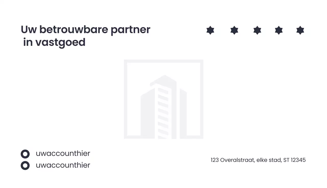 marine modern onroerend goed visitekaartje