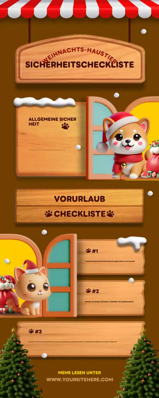 Brauner moderner Leitfaden für die Sicherheit von Haustieren im Urlaub