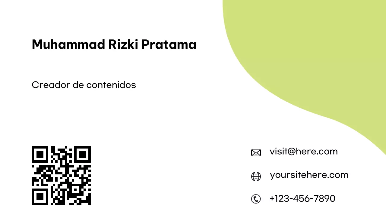 tarjeta de visita moderna verde