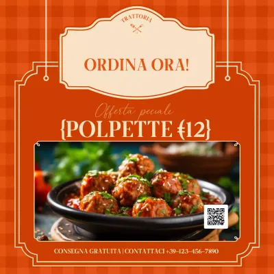 pubblicità arancione di cibo retrò