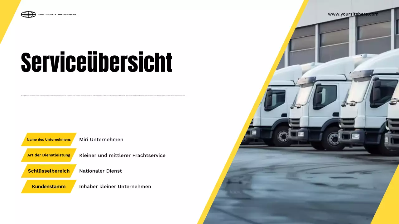 gelber moderner Transport Präsentation