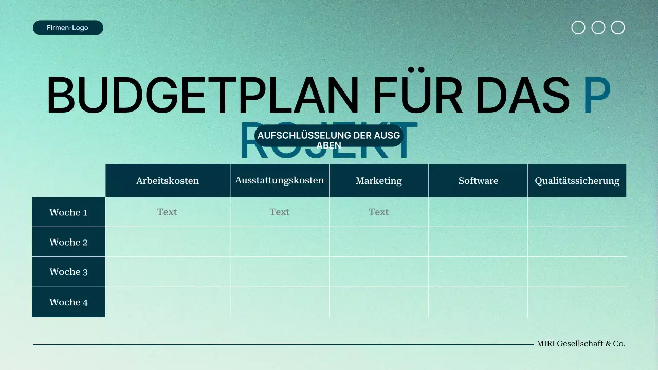 green gradient modern Projektvorschlag