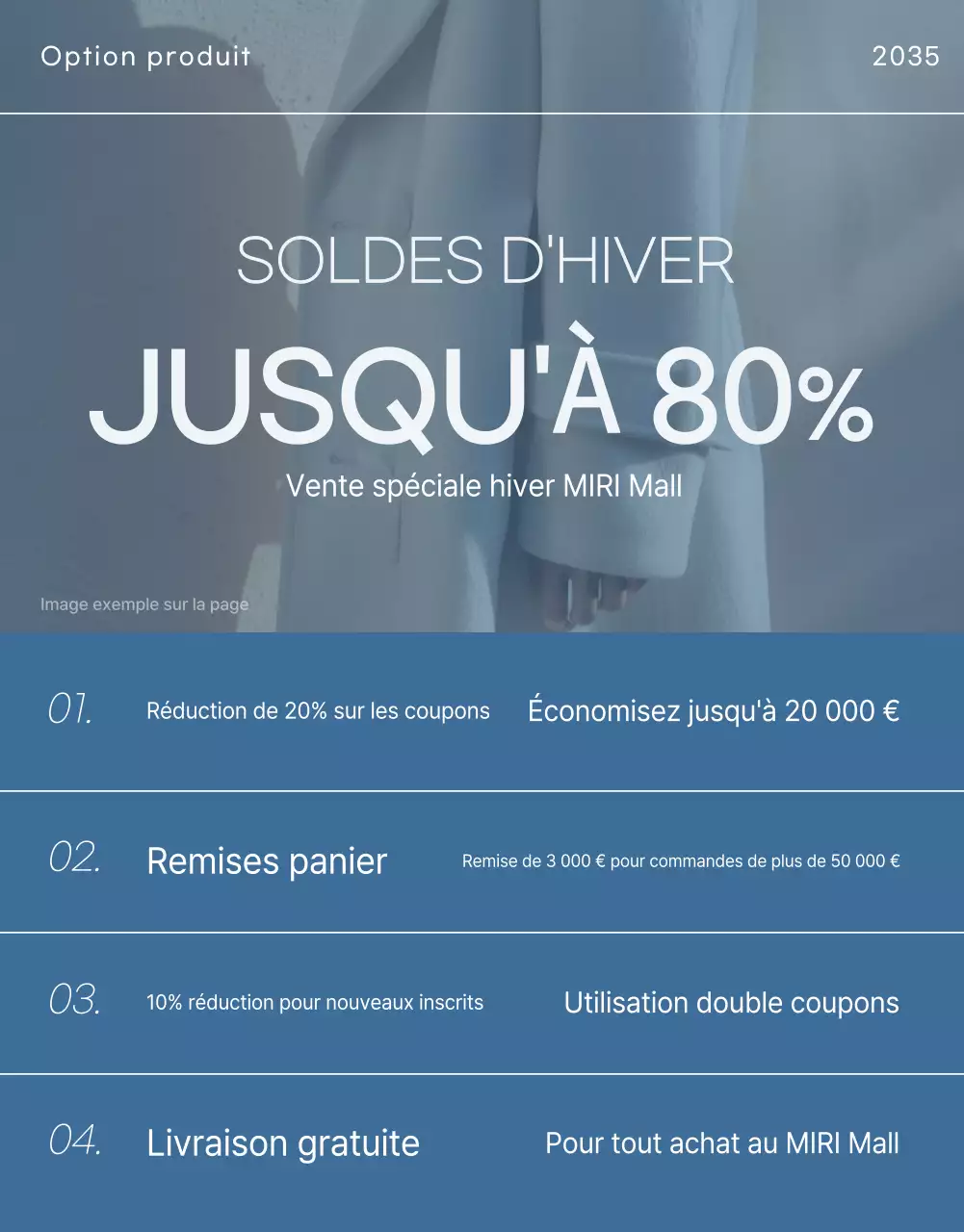 Annonce de mode moderne bleu clair