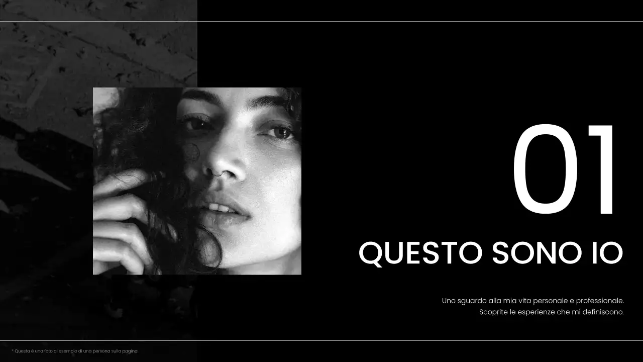 portfolio moderno di presentazione in bianco e nero