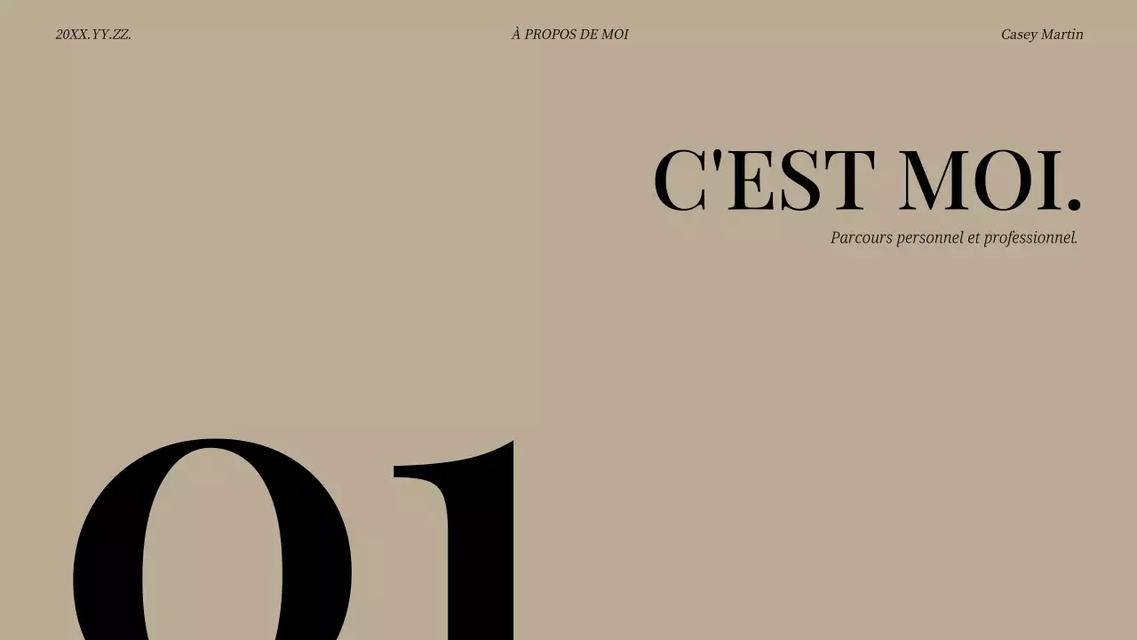 beige moderne pitch d'auto-introduction