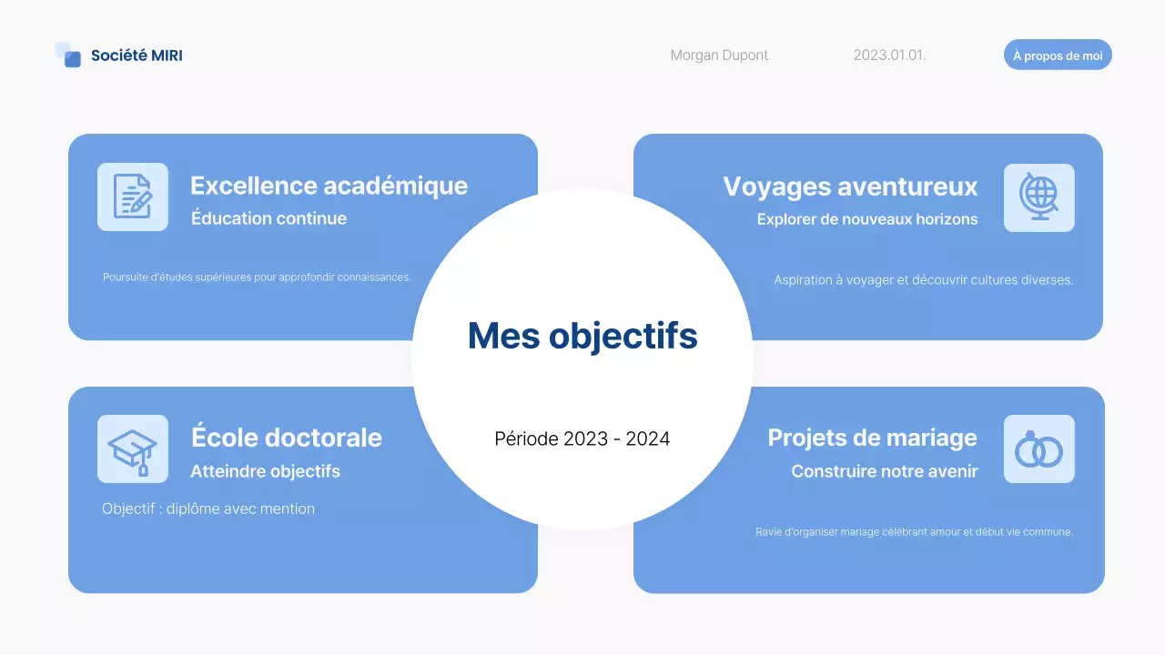 pitch d'autoprésentation moderne bleu