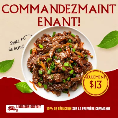 publicité rouge pour les aliments modernes