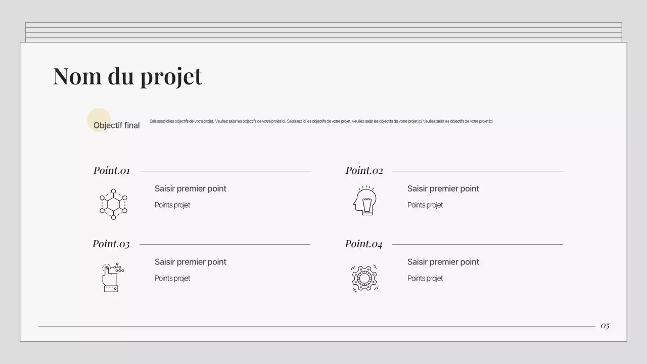 Un portefeuille marketing gris et simple