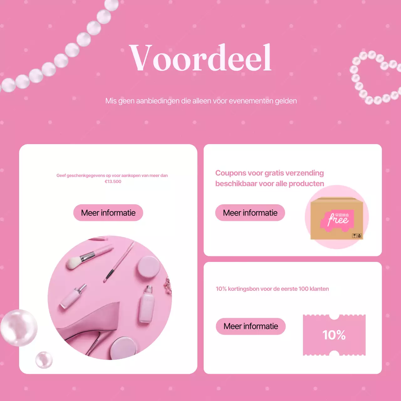 Een roze en schattige merkadvertentie