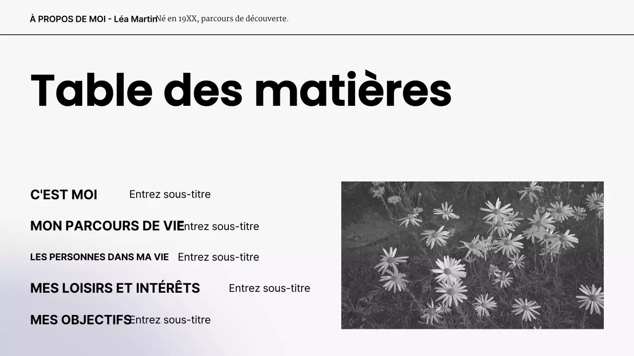 portefeuille de présentation moderne gris blanc