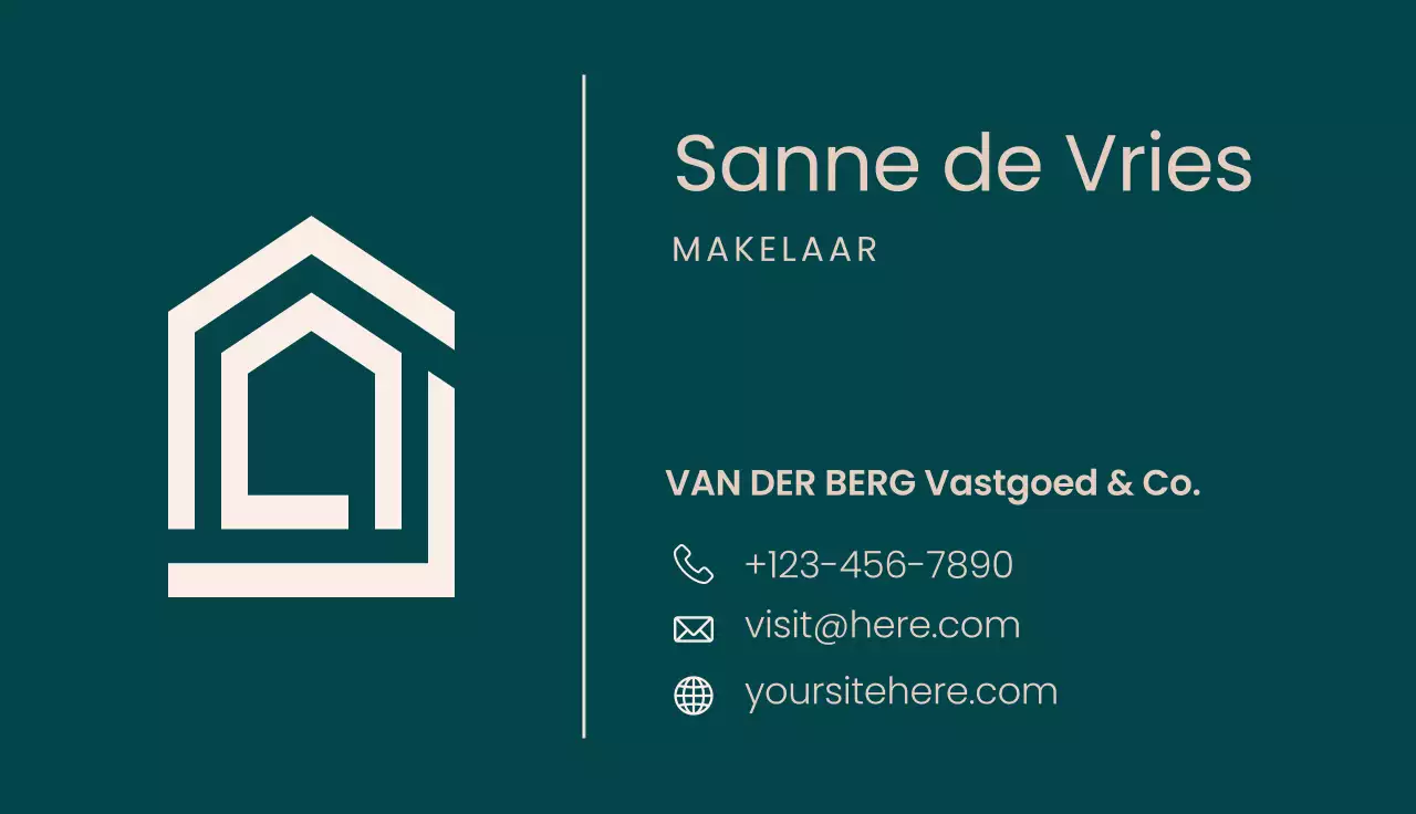 groen modern onroerend goed visitekaartje