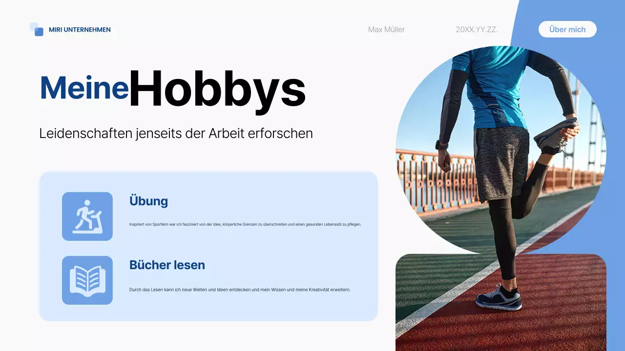 blue modern self-introduction pitch