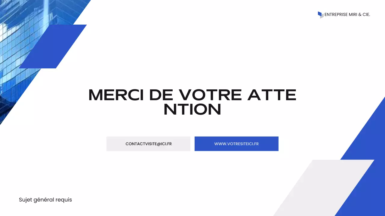 Présentation d'entreprise moderne de couleur bleue