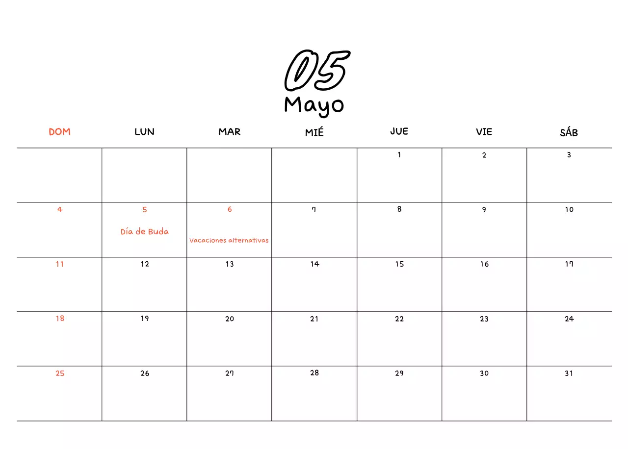 Bonito calendario con fotos de Año Nuevo