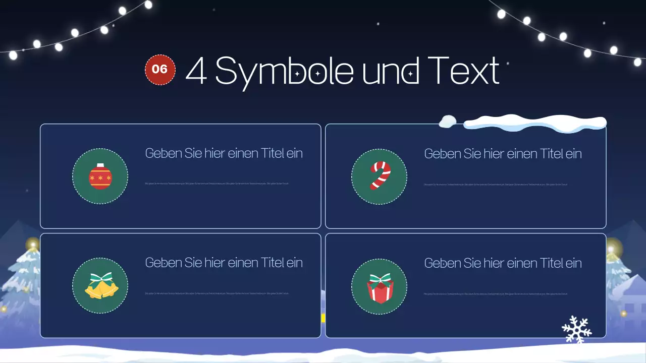 Eine hübsche Präsentation in Marineblau und Lila