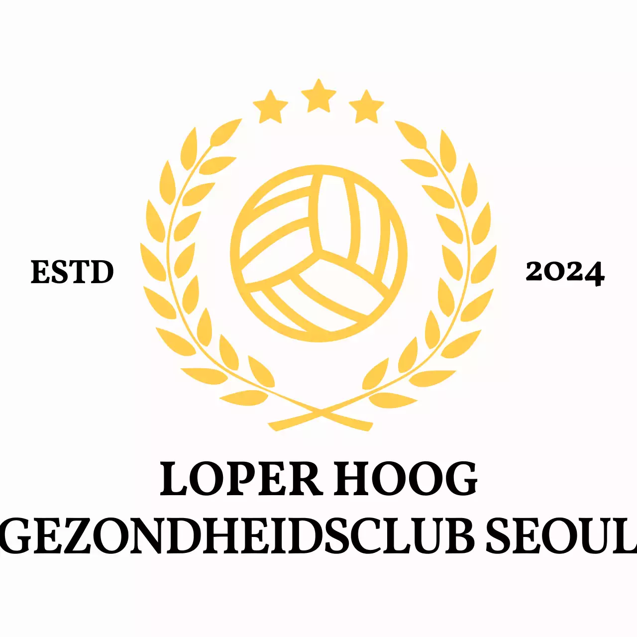 Eenvoudig atletiekclublogo met lauweren