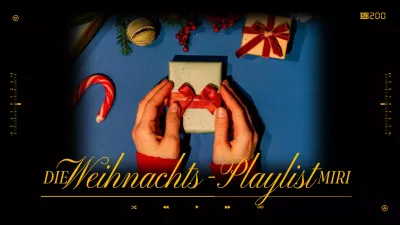 Einfaches Cover der Weihnachts-Wiedergabeliste in Schwarz und Gelb