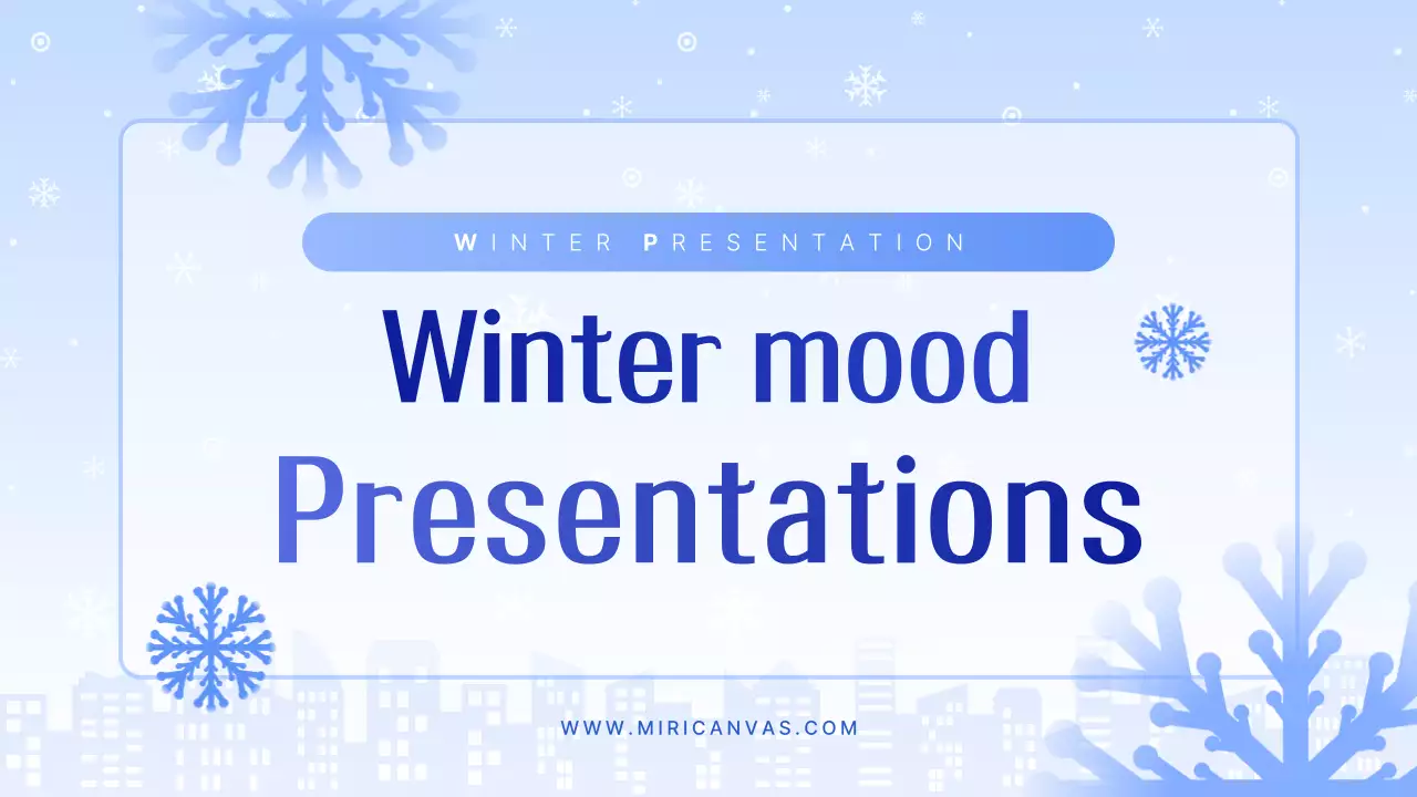 Bài trình bày mùa đông tối giản màu xanh