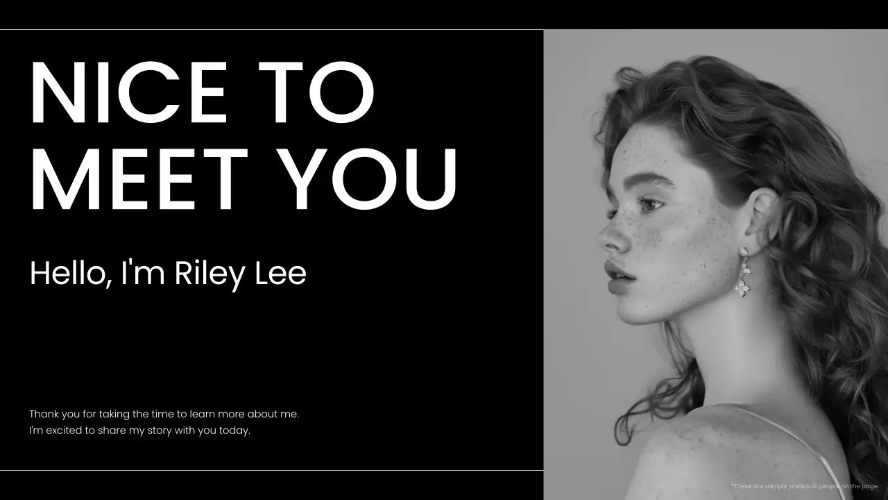 Black Modern Self-Introduction Template Presentation