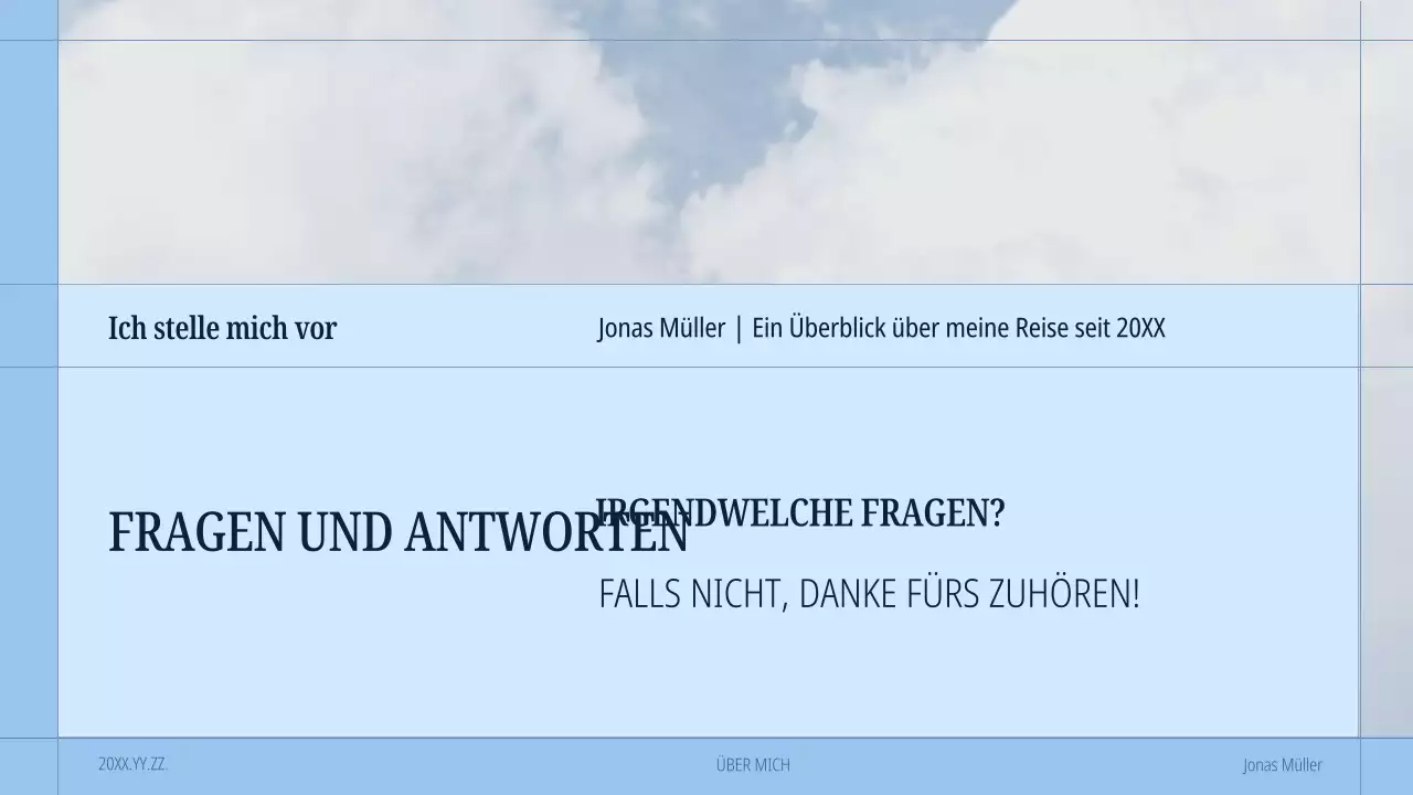 blaue moderne Selbstdarstellungsmappe