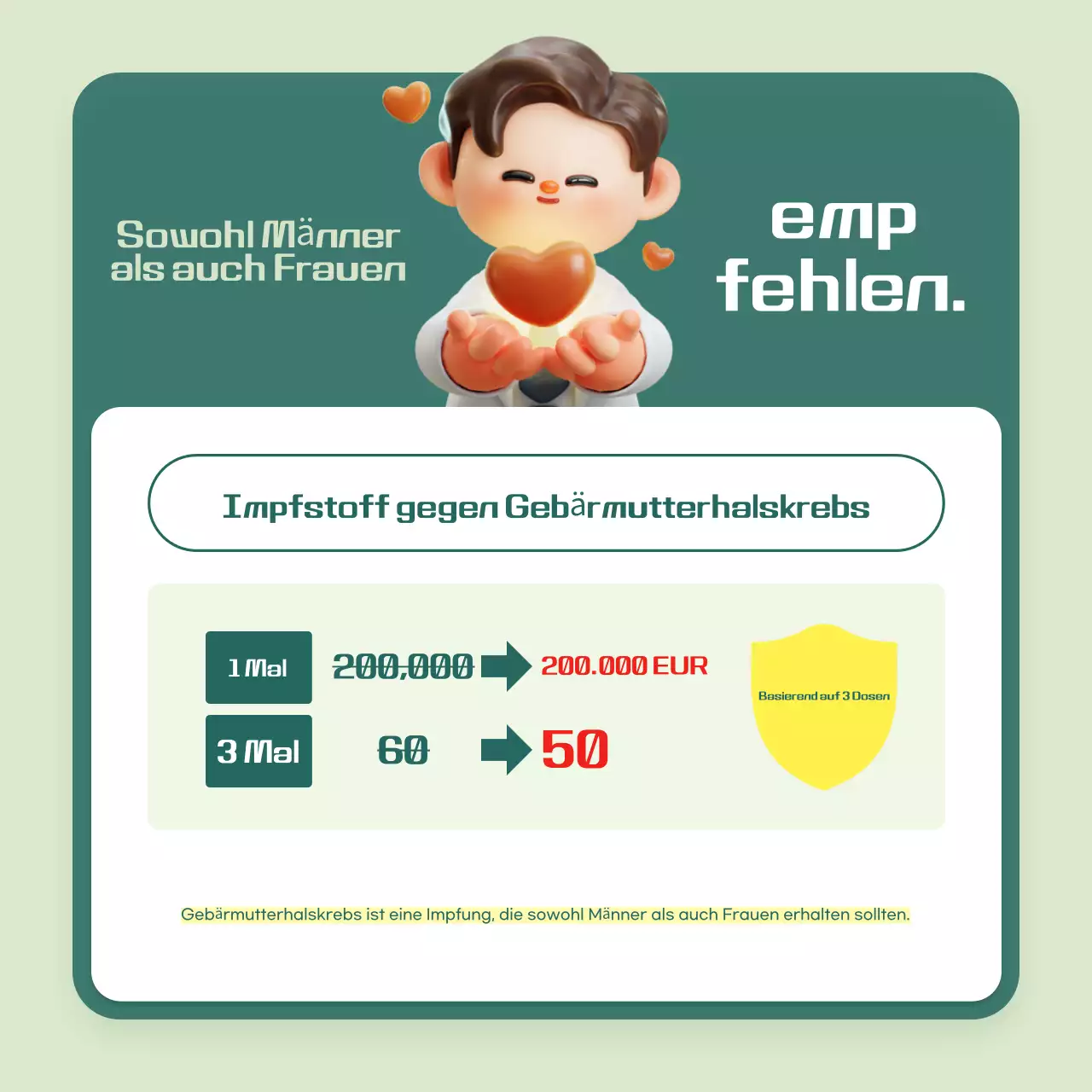 Minze hervorgehobene Impfungen