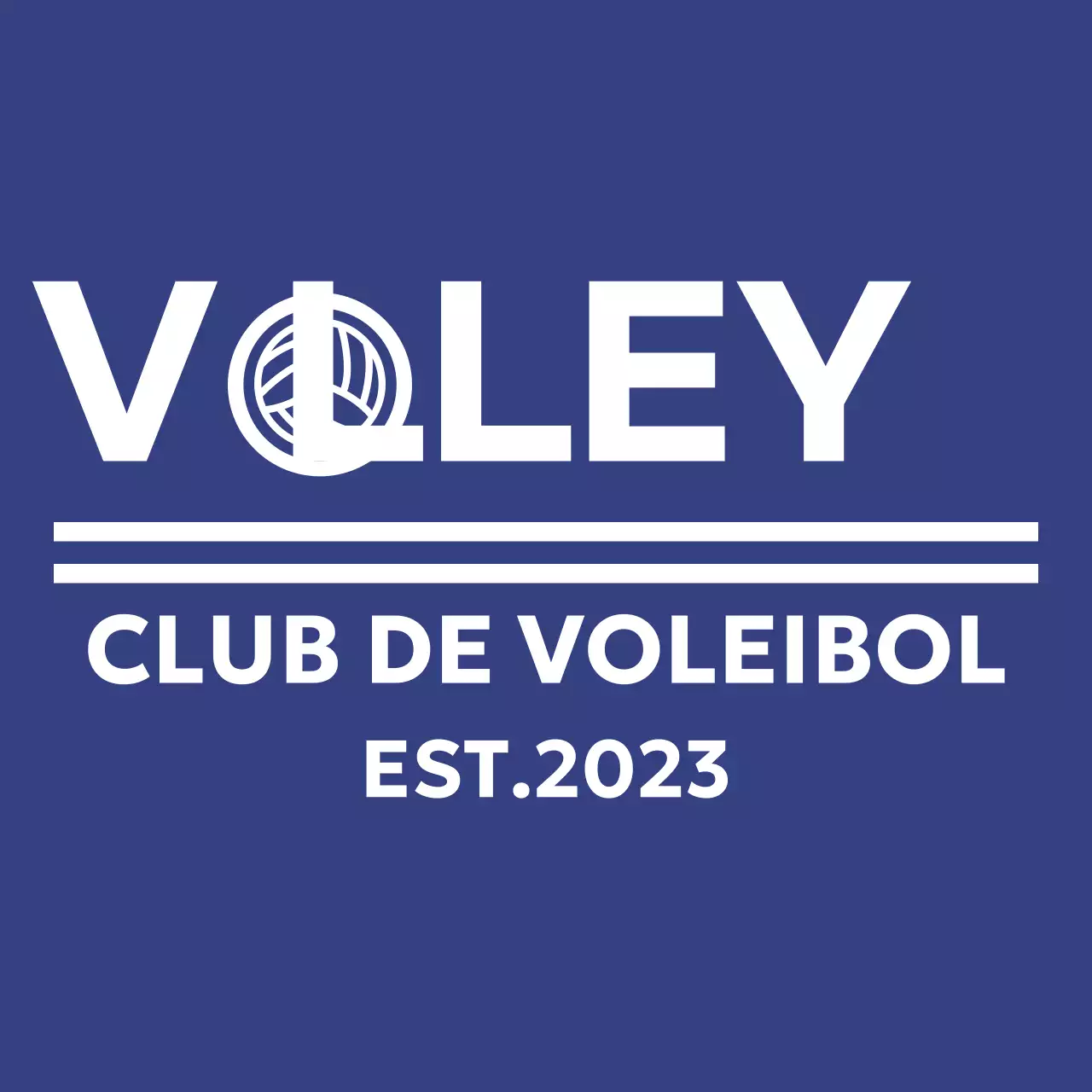 Logotipo deportivo sencillo con balón de voleibol