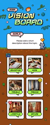 Rainbow Retro Vision Planner Infographic