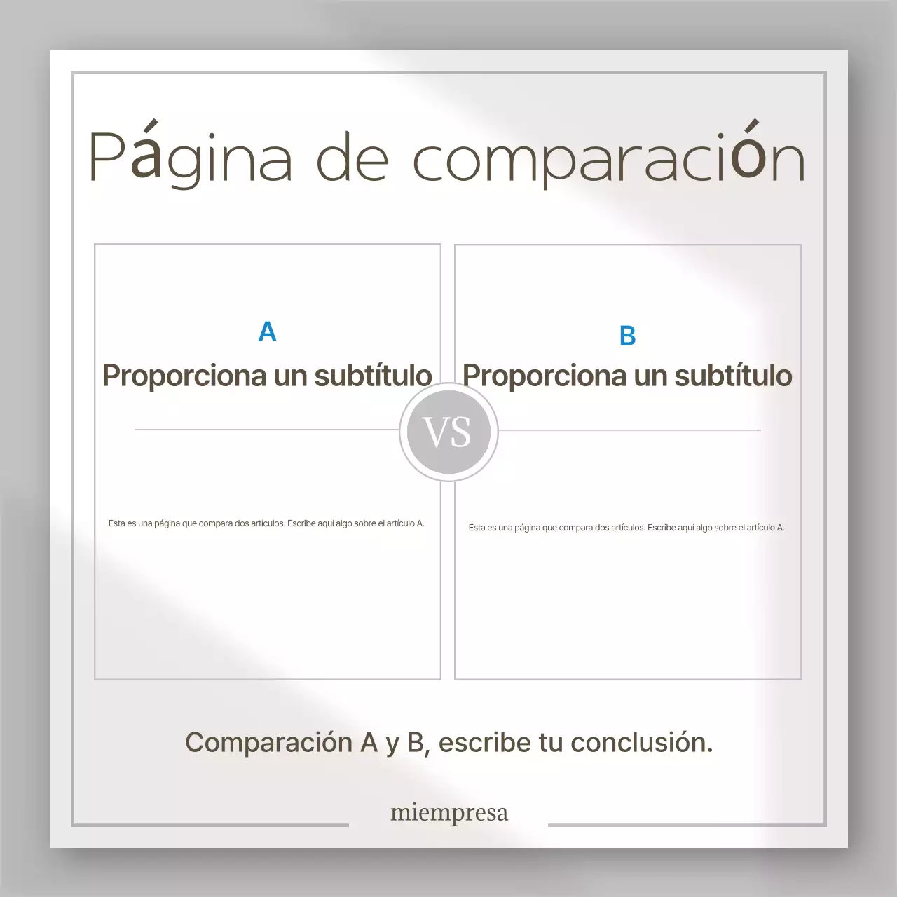 Explicación del diseño simple en blanco