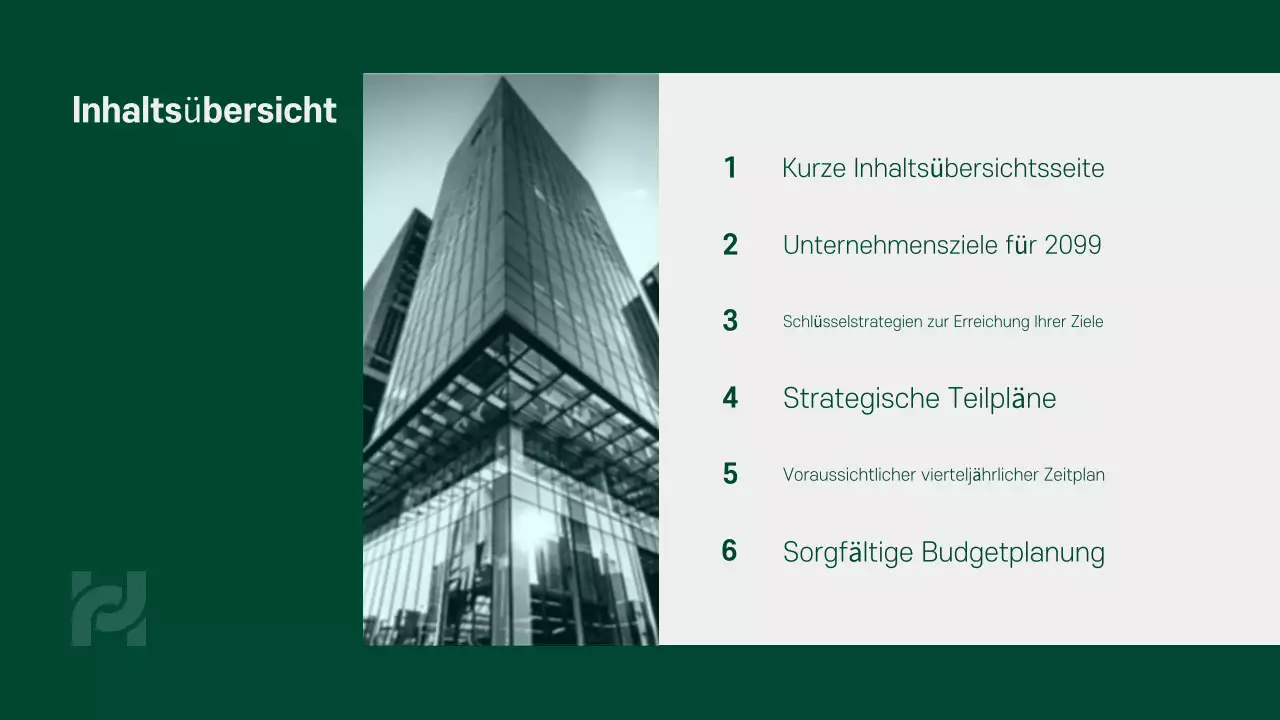 Ein sauberer, grüner und grauer Geschäftsplan für das kommende Jahr