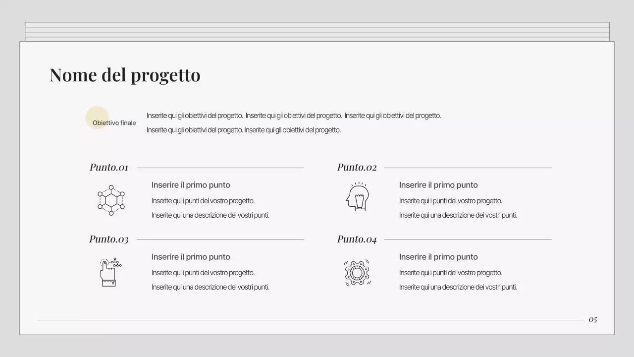 Un portafoglio di marketing grigio e semplice