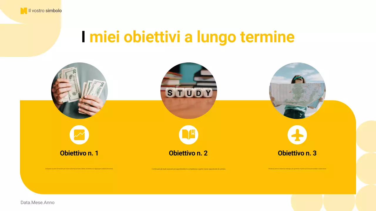 layout giallo di base per l'autopresentazione