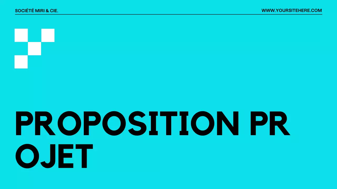 Présentation moderne d'une proposition de projet Orange Noir