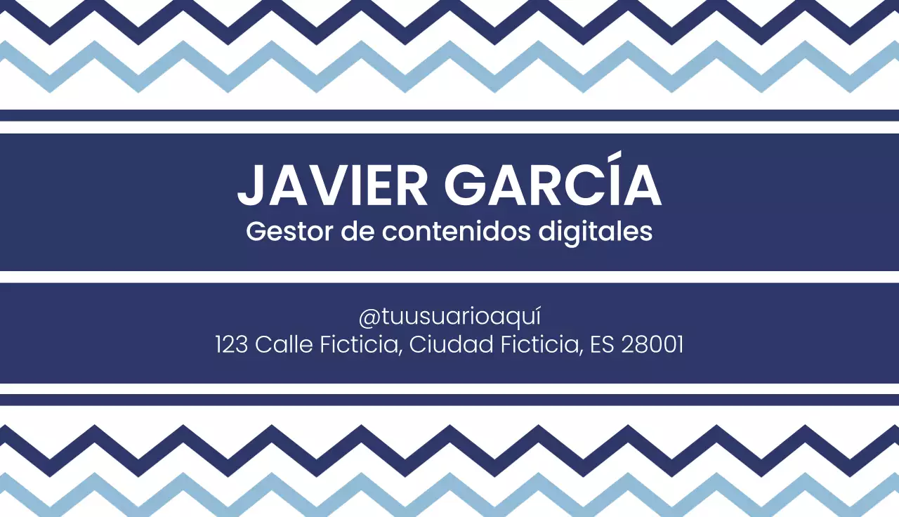 tarjeta de visita moderna azul marino