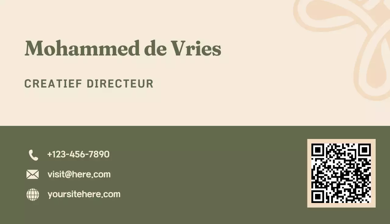 beige modern visitekaartje